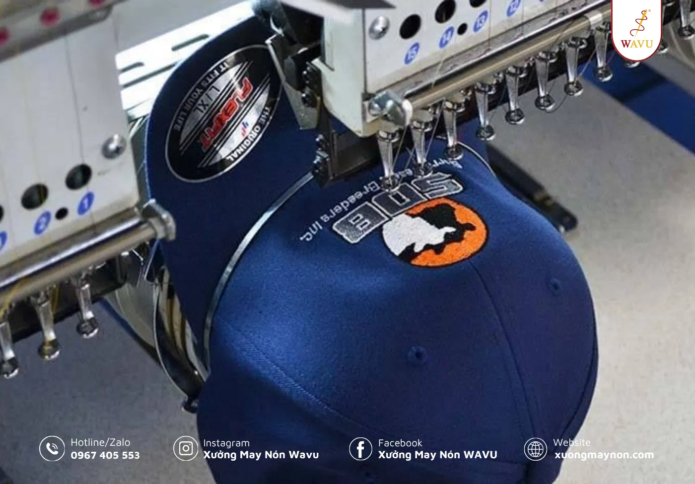 2 quy cách thêu nón thông dụng