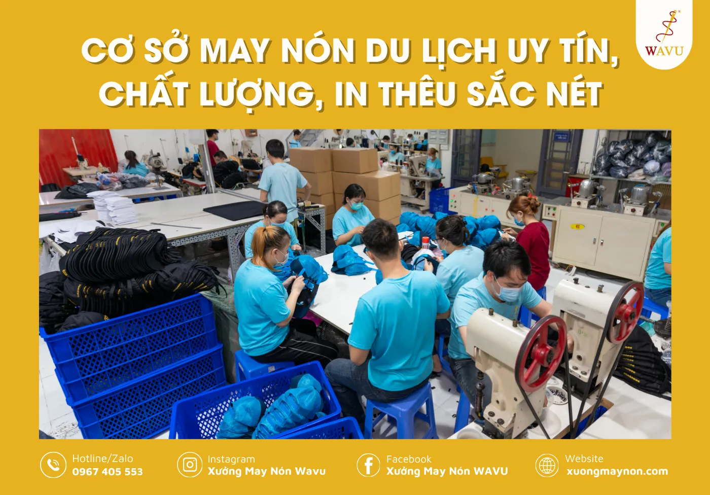 Cơ sở may nón du lịch uy tín, chất lượng, in thêu sắc nét