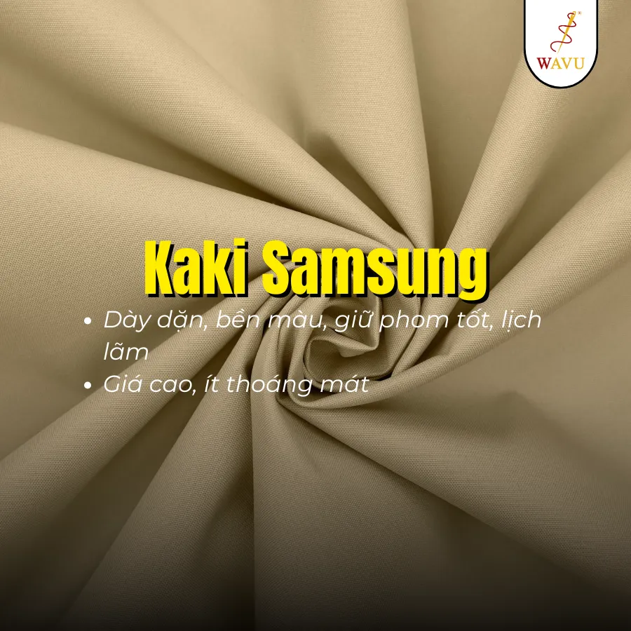 Chất liệu vải kaki samsung