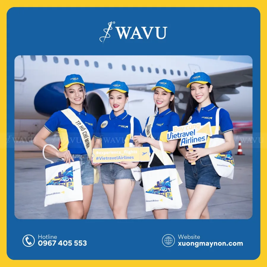 Đối tác may nón đồng phục Vietravel Airlines