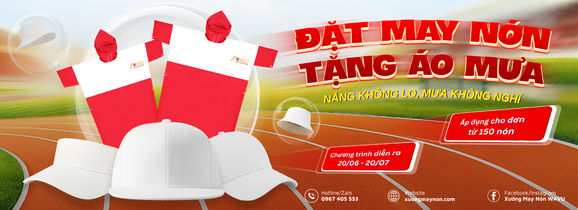 Banner chương trình tặng áo mưa