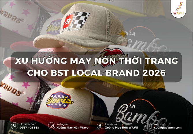 Xu hướng may nón thời trang cho BST local brand 2026