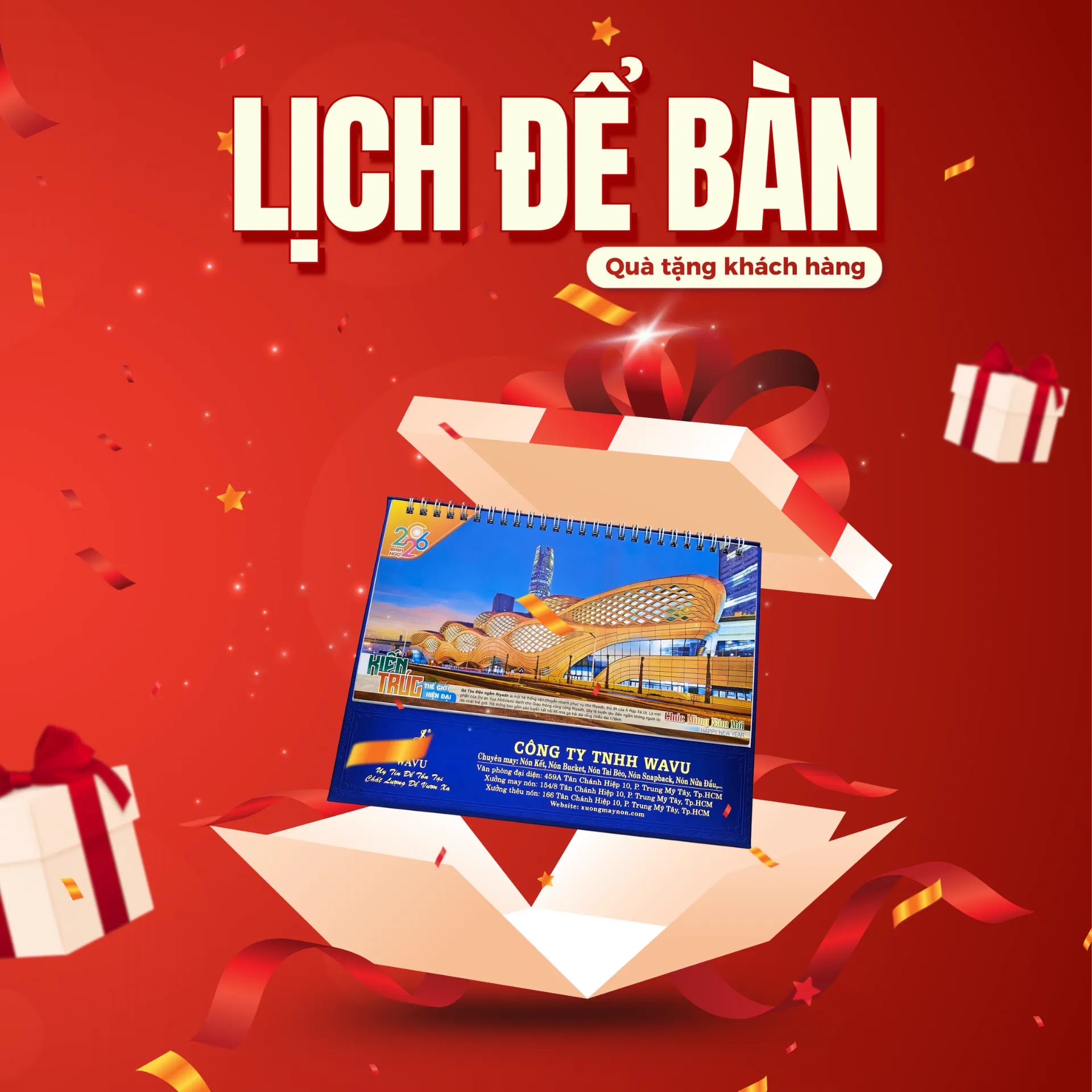 Lịch để bàn quà tặng 2026