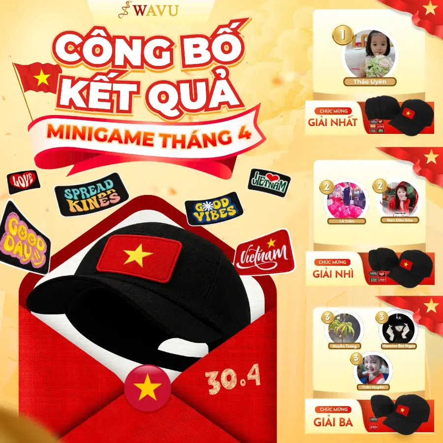 Danh sách trúng thưởng: Chúc mừng 6 gương mặt xuất sắc nhất