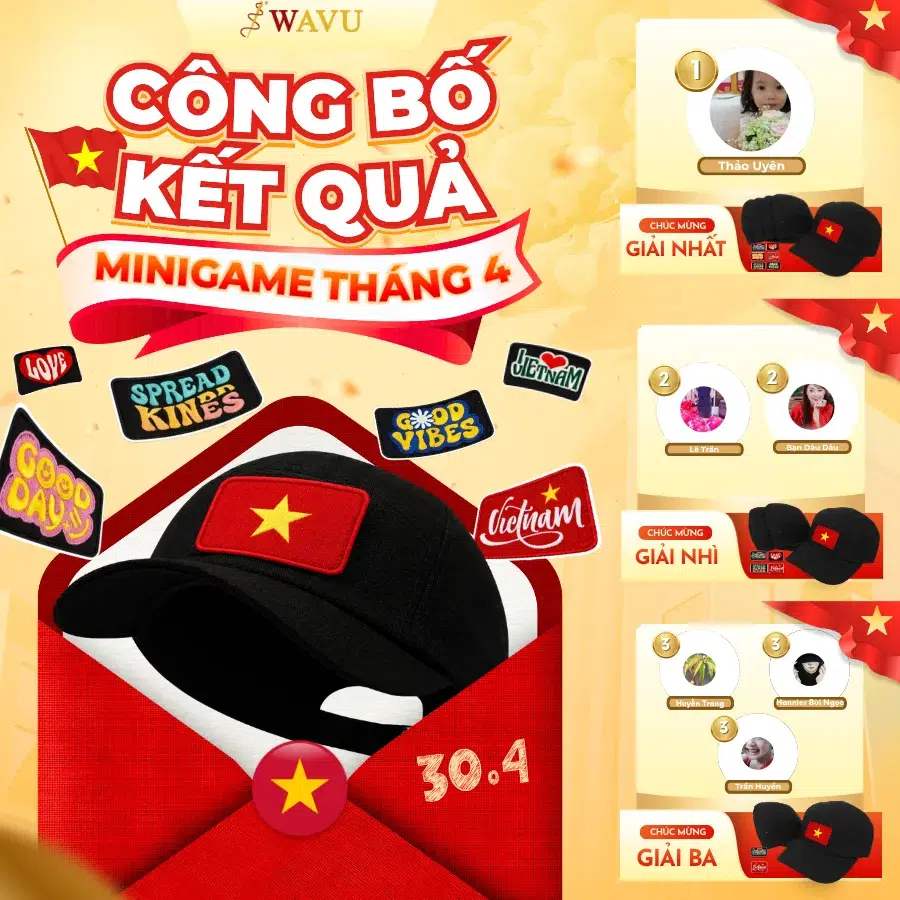 Danh sách trúng thưởng: Chúc mừng 6 gương mặt xuất sắc nhất