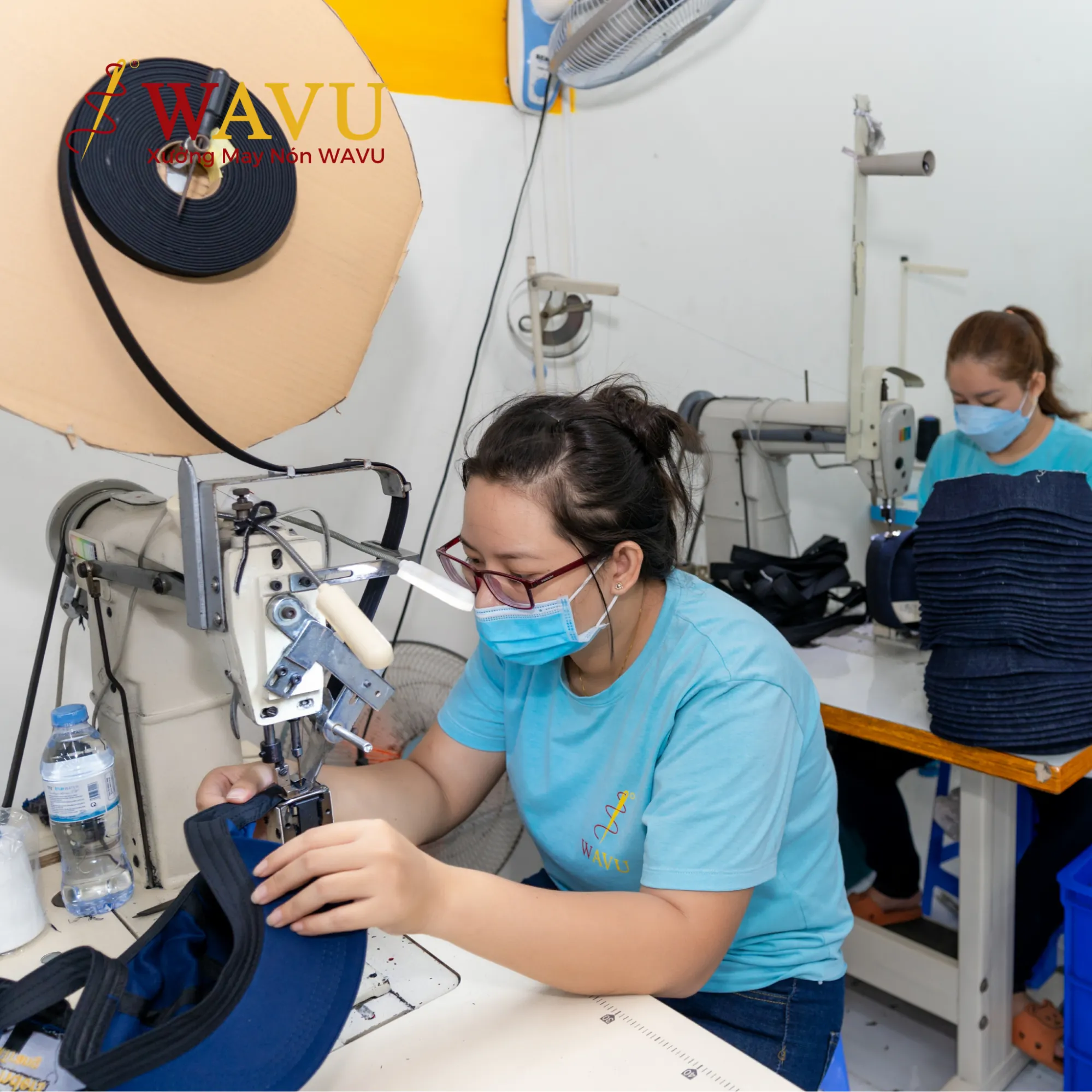 Quy trình may nón tại xưởng may nón