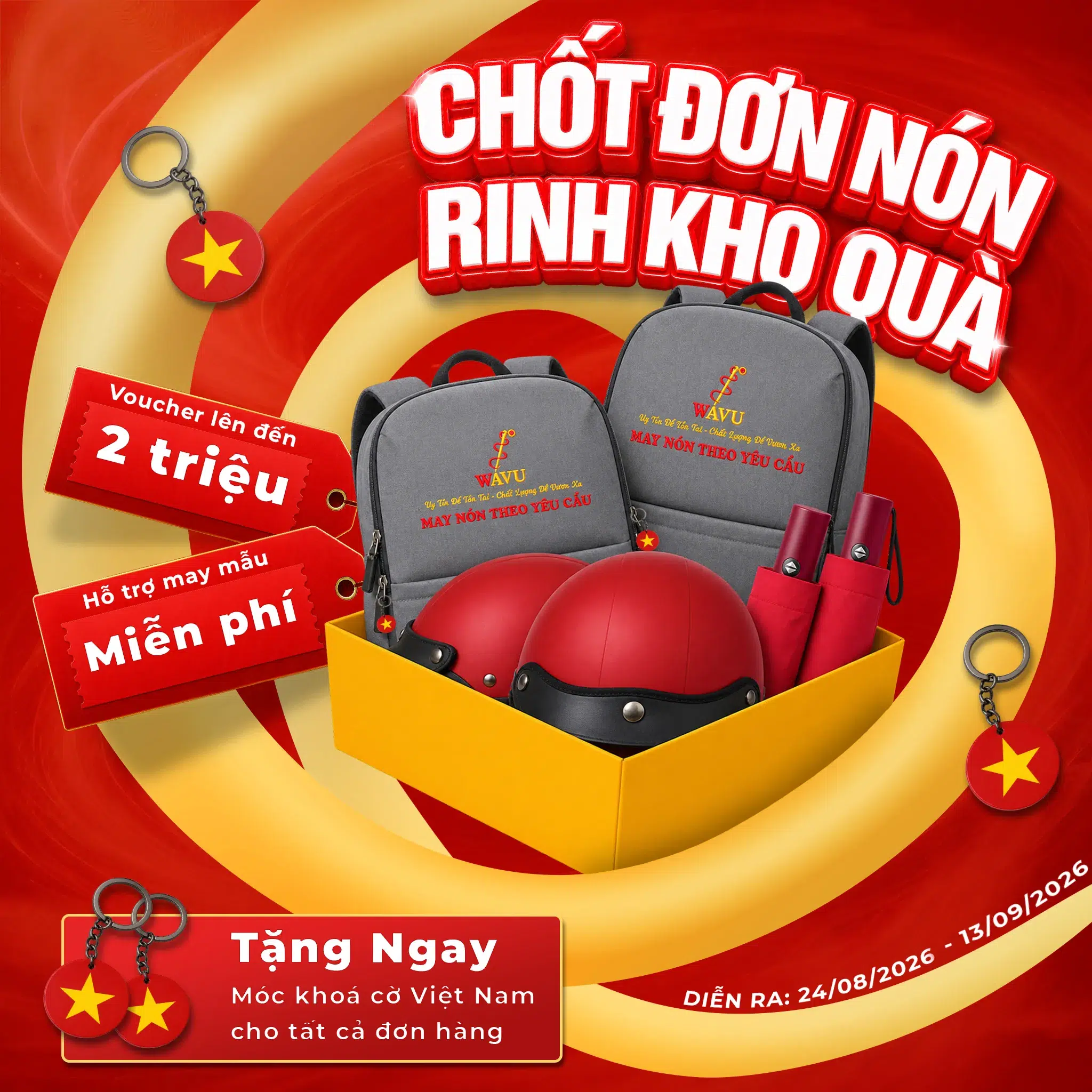 Chương trình ưu đãi 2/9: Chốt đơn nón - Rinh kho quà xịn